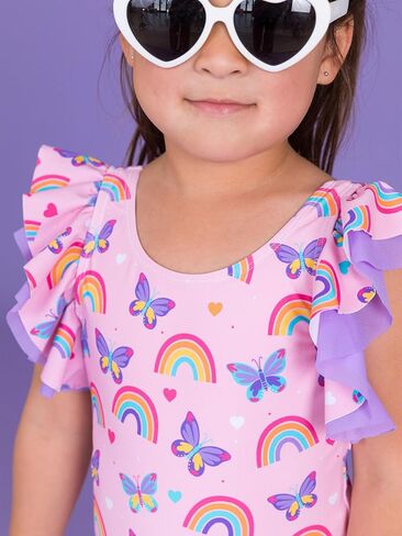 RuffleButts Baby/Toddler Girls UPF50+ Sun Protected Butterfly One Piece Swimsuit in Saudi Arabia