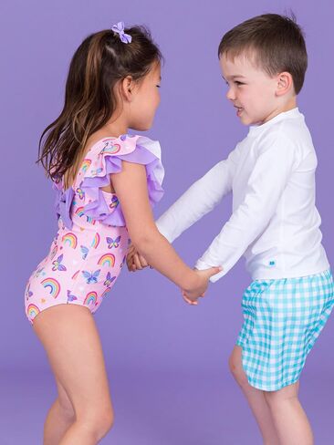 RuffleButts Baby/Toddler Girls UPF50+ Sun Protected Butterfly One Piece Swimsuit in Saudi Arabia