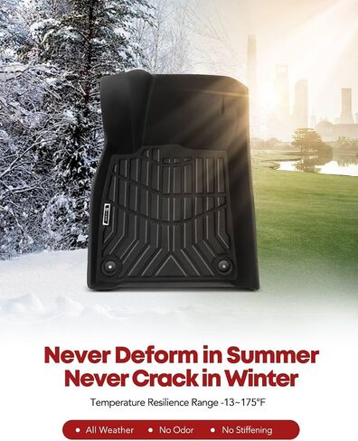 YHTAUTO Floor Mats Compatible with Audi A6 2012-2018/S6 2013-2018, TPE All Weather Car Mats Waterproof Anti-Slip Odorless Floor Liner, Interior Car Accessories Front & 2nd Row Liner in Saudi Arabia