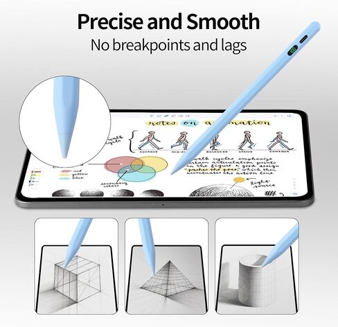 Pencil for Apple, Tilt Sensitivity Palm Rejection, Stylus Pen for iPad A16 11/10/9/8/7/6 Generation, iPad Pro 12.9"/13in/11-inch M4, iPad Air M3/M2/5/4/3, iPad Mini 6/5 Gen Fast Charge (White) in Saudi Arabia