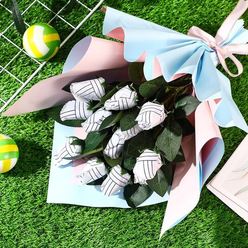 Suhine 12 PCS Baseball Football Soccer Ballbally Rose Bulk Sports Sports Flower Decor in Kuwait