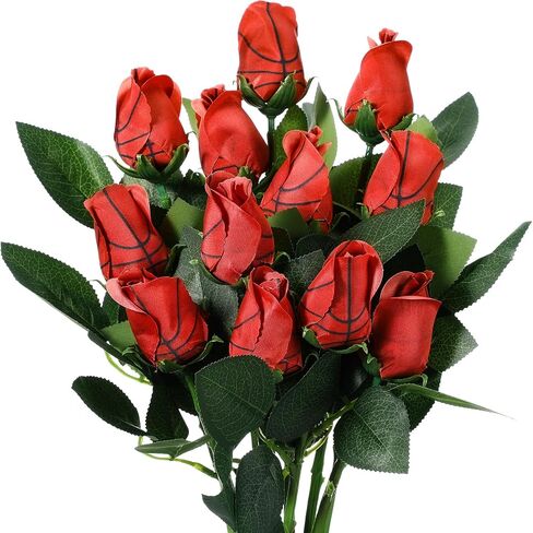 Suhine 12 PCS Baseball Football Soccer Ballbally Rose Bulk Sports Sports Flower Decor in Kuwait
