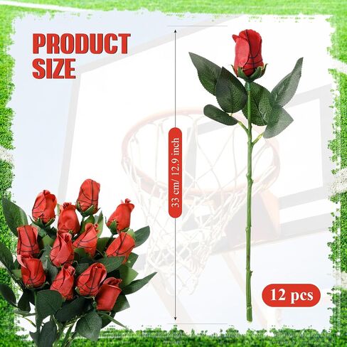 Suhine 12 PCS Baseball Football Soccer Ballbally Rose Bulk Sports Sports Flower Decor in Kuwait
