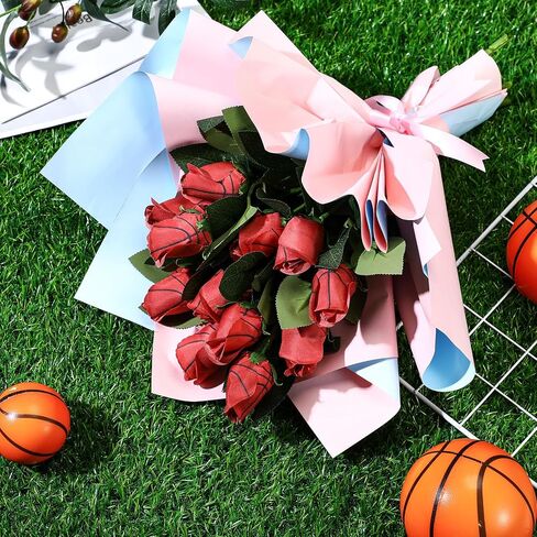 Suhine 12 PCS Baseball Football Soccer Ballbally Rose Bulk Sports Sports Flower Decor in Kuwait