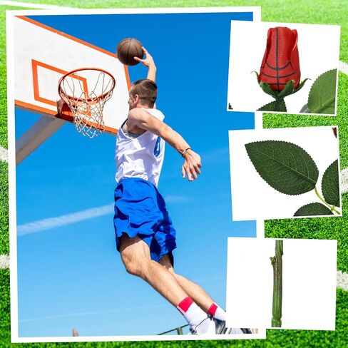 Suhine 12 PCS Baseball Football Soccer Ballbally Rose Bulk Sports Sports Flower Decor in Kuwait