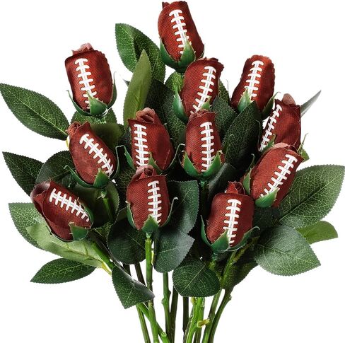 Suhine 12 PCS Baseball Football Soccer Ballbally Rose Bulk Sports Sports Flower Decor in Kuwait