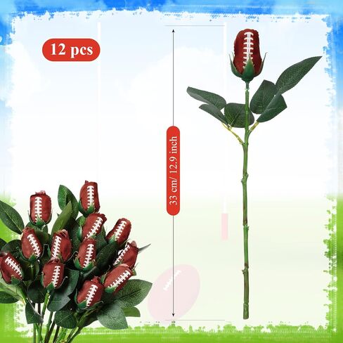 Suhine 12 PCS Baseball Football Soccer Ballbally Rose Bulk Sports Sports Flower Decor in Kuwait