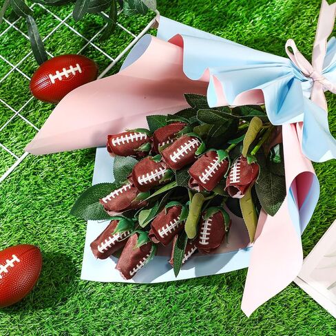 Suhine 12 PCS Baseball Football Soccer Ballbally Rose Bulk Sports Sports Flower Decor in Kuwait