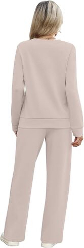WIHOLL Women's 2 Piece Sets Sweatshirt Casual Travel Outfits Lounge Wide Leg Tracksuit Cozy Sweatsuits Fashion 2025 in Kuwait