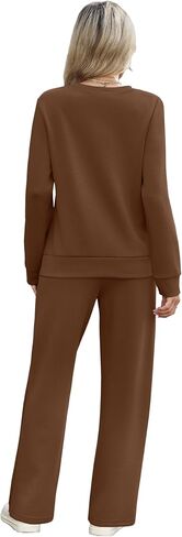 WIHOLL Women's 2 Piece Sets Sweatshirt Casual Travel Outfits Lounge Wide Leg Tracksuit Cozy Sweatsuits Fashion 2025 in Kuwait