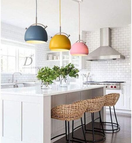 Metal Chandelier Color Lampshade E27 Household Single Head Adjustable Decorative Light Compatible with Dining Room Bedroom Bar Hanging Lamps,Modern Indoor in Saudi Arabia