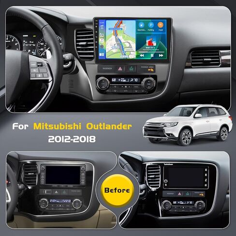 [2+64GB] Inefala Android Car Stereo Radio for Mitsubishi Outlander 2012-2018 with Wireless Carplay Android Auto, 10.1 Inch HD Touchscreen with GPS WiFi Bluetooth FM/RDS EQ SWC 26UI Backup Camera MIC in Saudi Arabia