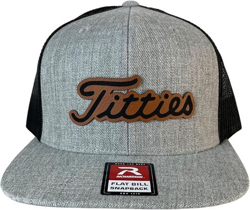 Tittiess Golf Hats Funny Daddy Joke Trucker hat, Laser Engraved Vegan Leather Patch, Richardson 112 hat in Saudi Arabia