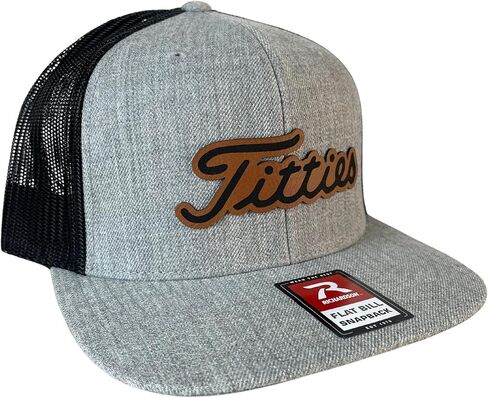 Tittiess Golf Hats Funny Daddy Joke Trucker hat, Laser Engraved Vegan Leather Patch, Richardson 112 hat in Saudi Arabia