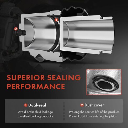 A -Premium Disc -Disc -Cliper Assembly متوافقة مع نماذج Mercedes -Benz المختارة - 190C ، 190DC ، 200 ، 200D ، 220S ، 220SB ، 220SE ، 230 ، 230S 230SL ، 250 ، 280S ، 280SEL ، 300SEL - السائق الأمامي والاستعمار. in Kuwait