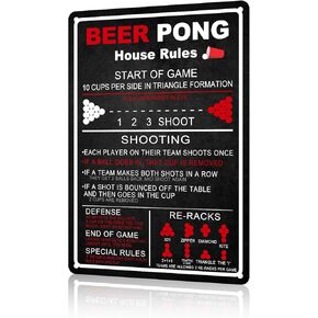 Pool Table Room Decor 8 Ball Rules Sign Pool Table Accessories Metal Tin Wall Art for Billiard Game Room Man Cave Bar Decor 8x12 Inch in Saudi Arabia