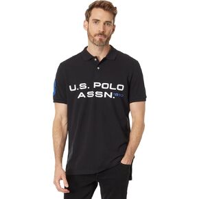 U.S. Polo Assn. Short Sleeve Printed Chest Pique Polo Shirt Classic Navy MD in Kuwait