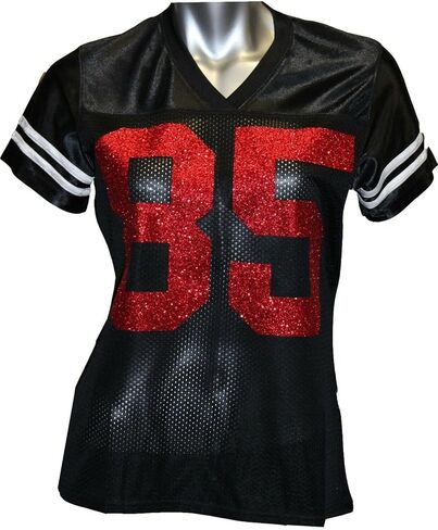 مخصص Glitterflake George Kittle Womens Black Mesh Jersey Size Medium in Kuwait