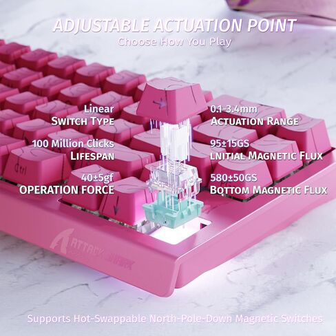 ATTACK SHARK X68 HE Wired Magnetic Keyboard with X3 Wireless Gaming Mouse Combos, 8KHz Rapid Trigger Keyboard, 0.01mm RT Accuracy, 49g Superlight Mouse, PAW3395, 26000 DPI - Black in Saudi Arabia