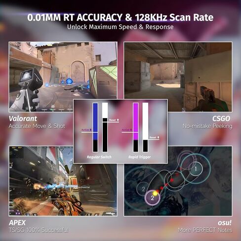 ATTACK SHARK X68 HE Wired Magnetic Keyboard with X3 Wireless Gaming Mouse Combos, 8KHz Rapid Trigger Keyboard, 0.01mm RT Accuracy, 49g Superlight Mouse, PAW3395, 26000 DPI - Black in Saudi Arabia