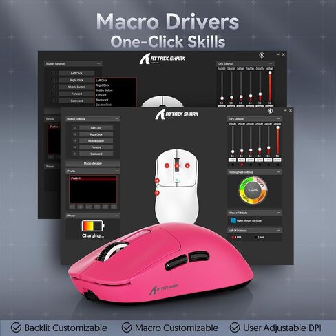 ATTACK SHARK X68 HE Wired Magnetic Keyboard with X3 Wireless Gaming Mouse Combos, 8KHz Rapid Trigger Keyboard, 0.01mm RT Accuracy, 49g Superlight Mouse, PAW3395, 26000 DPI - Black in Saudi Arabia