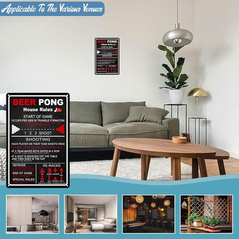 Pool Table Room Decor 8 Ball Rules Sign Pool Table Accessories Metal Tin Wall Art for Billiard Game Room Man Cave Bar Decor 8x12 Inch in Saudi Arabia