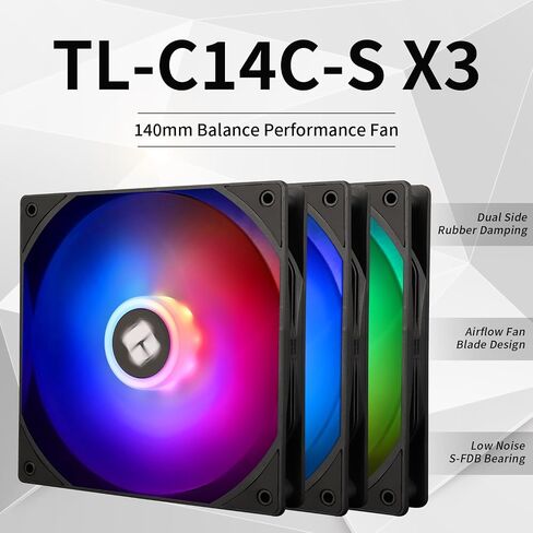 Thermalright TL-C14CW-S X3 14CM Silent Cooling Fan,White Compurter Cooling Fan,CPU Coolers with 1500RPM High Speed,4-Pin PWM Connector,3 Quantities in Saudi Arabia