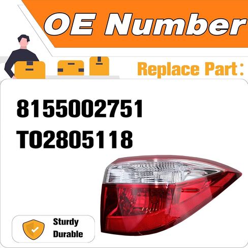 ضوء الذيل الأيمن لعام 2014 2015 2016 Toyota Corolla ، ضوء الفرامل ، الضوء الخلفي استبدل #8156002751 to2804118 (جانب الركاب الأيمن) in Saudi Arabia