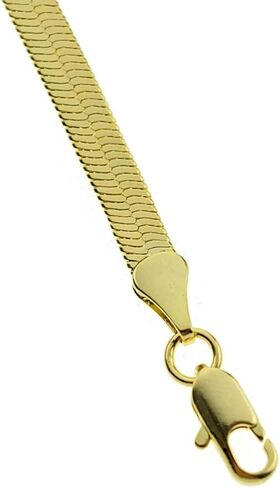 Bling Cartel Herringbone Chain Yellow 14k Gold Plated 4-14 MM Wide 20 24 30 Inch Long Flexible Necklace in Saudi Arabia