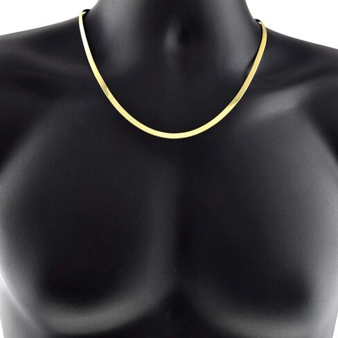 Bling Cartel Herringbone Chain Yellow 14k Gold Plated 4-14 MM Wide 20 24 30 Inch Long Flexible Necklace in Saudi Arabia