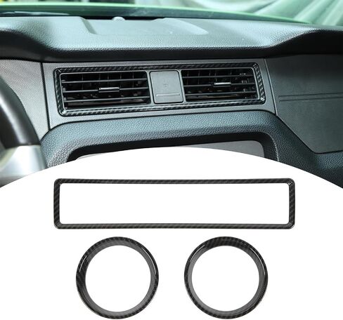 بالنسبة إلى غطاء تنفيس Mustang Dash Air AC متوافق مع Ford Mustang 2010-2014 الملحقات الداخلية الألياف الكربونية 3pcs in Saudi Arabia