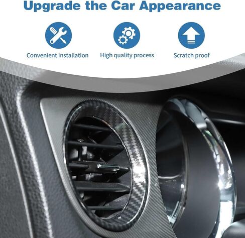 بالنسبة إلى غطاء تنفيس Mustang Dash Air AC متوافق مع Ford Mustang 2010-2014 الملحقات الداخلية الألياف الكربونية 3pcs in Saudi Arabia