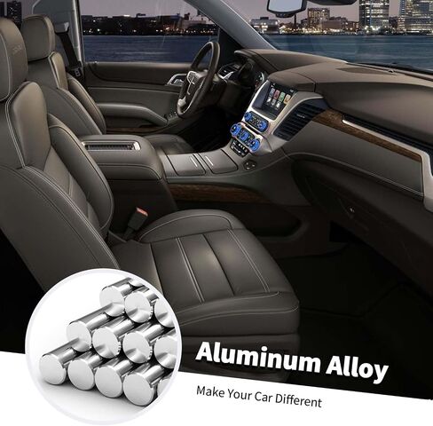 for 2019+ Silverado Knob Cover, Center Console Radio Volume Button Air Condition AC Ring Trim for Chevy Silverado/GMC Sierra 2019+, for Chevy Suburban 2020+, for Chevy Tahoe/GMC Yukon 2021+ (Silver) in Saudi Arabia
