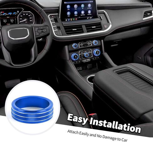 for 2019+ Silverado Knob Cover, Center Console Radio Volume Button Air Condition AC Ring Trim for Chevy Silverado/GMC Sierra 2019+, for Chevy Suburban 2020+, for Chevy Tahoe/GMC Yukon 2021+ (Silver) in Saudi Arabia