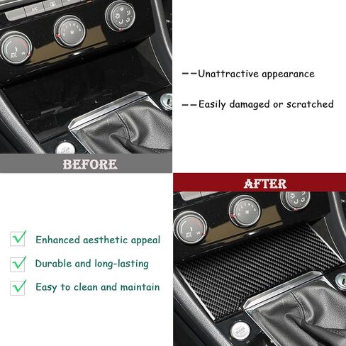 Compatible with VW Volkswagen Jetta Mk 2019 2020 2021 2022 2023 Car Interior Trim Gear Shift Panel Cover Trim Sticker Real Carbon Fiber Accessories Decals in Kuwait