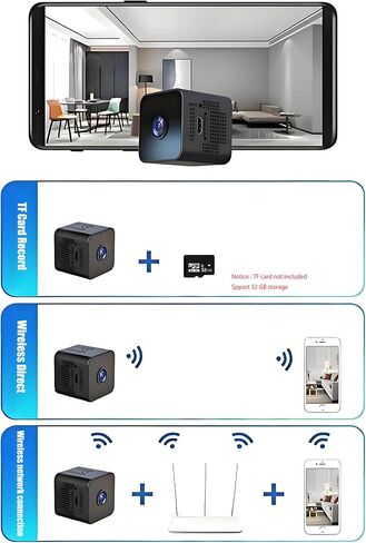 Hidden Camera Wireless, HD Mini spy Camera for Office& Home Micro Security Small Nanny Hidden Camera with Video with Night Vision Compatible with iOS & Android in Saudi Arabia