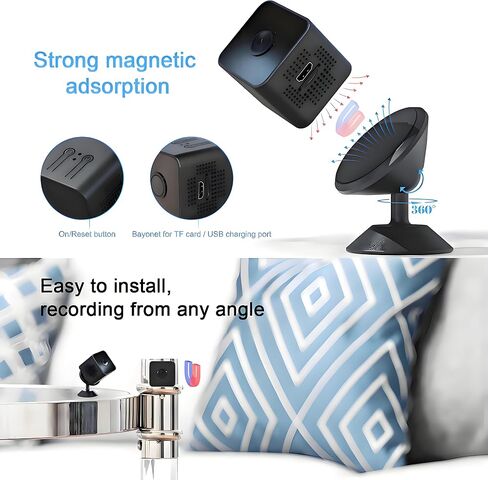 Hidden Camera Wireless, HD Mini spy Camera for Office& Home Micro Security Small Nanny Hidden Camera with Video with Night Vision Compatible with iOS & Android in Saudi Arabia