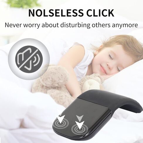 Wireless Mouse, Silent Small Traval Mouse with USB, 2400 DPI, 2.4GHz Quiet Portable Computer Mice for Chromebook, Notebook - Black in Saudi Arabia