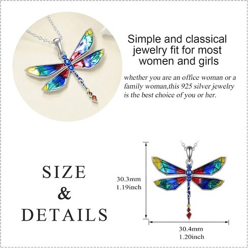 YAFEINI Dragonfly Pendant Necklace 925 Sterling Silver Dragonfly Jewelry Gifts for Women in Saudi Arabia