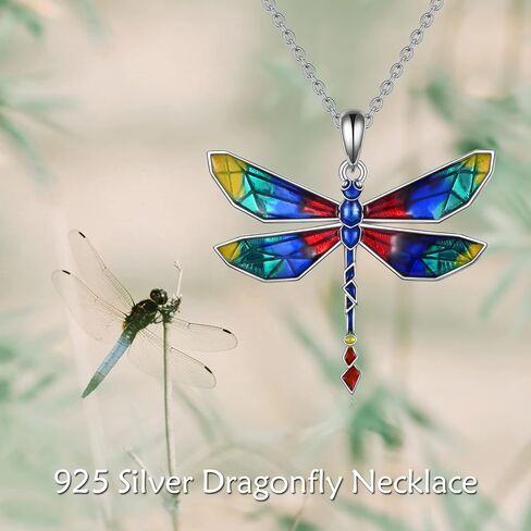 YAFEINI Dragonfly Pendant Necklace 925 Sterling Silver Dragonfly Jewelry Gifts for Women in Saudi Arabia