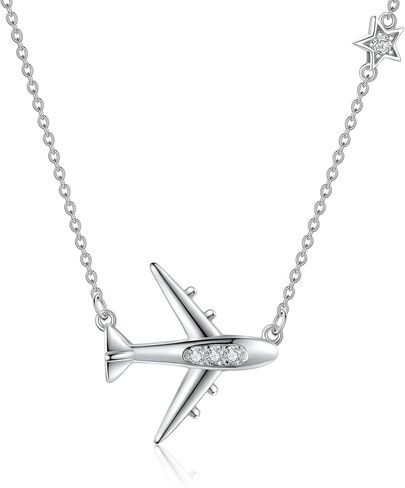 قلادة طائرة Yafeini 925 Sterling Silver Flight Airplane Jewelry for Women in Saudi Arabia