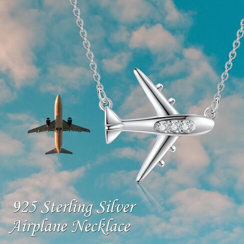 قلادة طائرة Yafeini 925 Sterling Silver Flight Airplane Jewelry for Women in Saudi Arabia