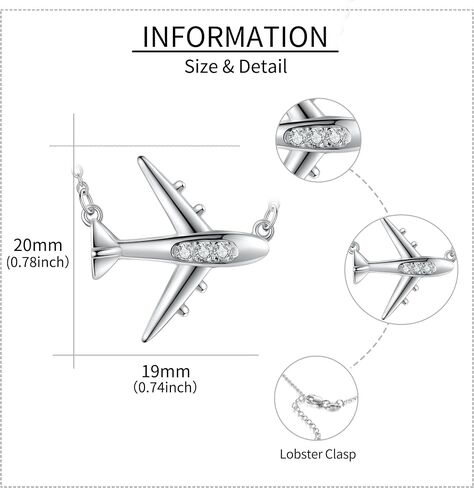 قلادة طائرة Yafeini 925 Sterling Silver Flight Airplane Jewelry for Women in Saudi Arabia