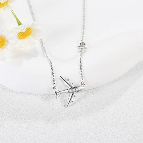 قلادة طائرة Yafeini 925 Sterling Silver Flight Airplane Jewelry for Women in Saudi Arabia