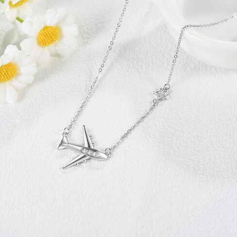قلادة طائرة Yafeini 925 Sterling Silver Flight Airplane Jewelry for Women in Saudi Arabia
