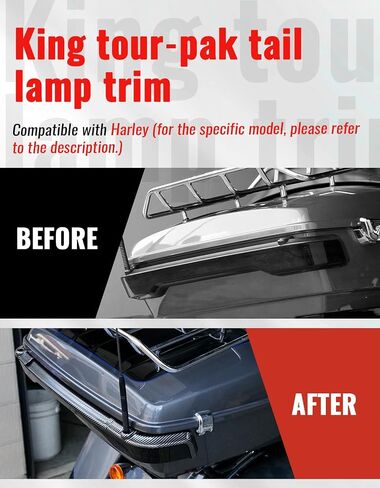 Carbon Fiber Pattern King Tour-Pak Tail Lamp Trim Bar for Ultra Limited, Split Self-Adhesive Tour-Pak Rear Tail Light Trim for Harley Tri Electra Road Glide CVO Ultra 2014-later Accessories in Saudi Arabia