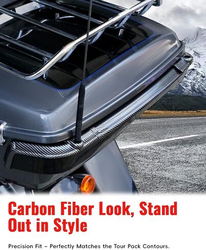 Carbon Fiber Pattern King Tour-Pak Tail Lamp Trim Bar for Ultra Limited, Split Self-Adhesive Tour-Pak Rear Tail Light Trim for Harley Tri Electra Road Glide CVO Ultra 2014-later Accessories in Saudi Arabia