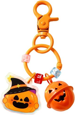 Halloween Keychain Cute Keychain Halloween Pendant for Keys/Bags,Bag Charms with Pumpkin Bell, Festive Decoration Gifts in Saudi Arabia