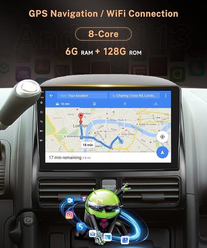Radio Android 13 Car Radio for Honda CRV 2002-2006 ، Rimoody Car Stereo GPS WiFi 9 '' Touchstern Mirror Link Eq Bluetooth FM Radio + Camera in Kuwait