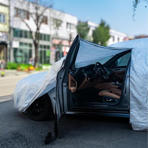 EC Waterproof Car Cover for Automobiles, All Weather Snowproof Windproof Rain Sun UV Protection, Outdoor Full Cover with Zipper, Size A2 3XL Universal Fit for Sedan (186-193 inch) in Saudi Arabia